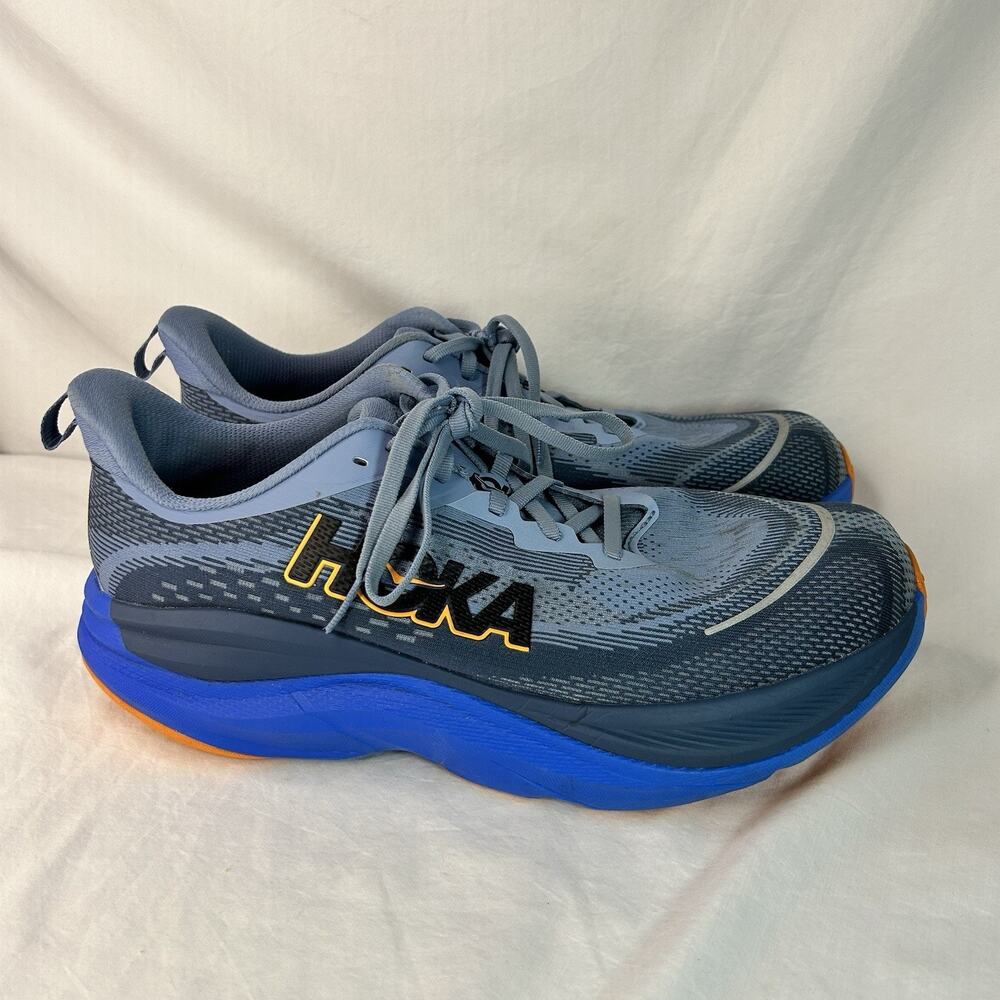 Hoka Skyflow Mens Running Shoes Blue Downpour Thunder Cloud Sneaker 11.5 Wide 2E